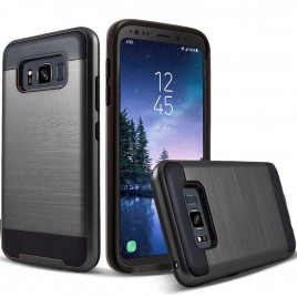 Samsung Galaxy S8 Active Case, 2-Piece Style Hybrid Shockproof Hard Case Cover with [Premium Screen Protector] Hybird Shockproof And Circlemalls Stylus Pen (Black)